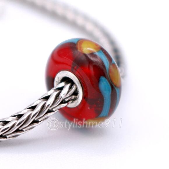 Authentic Trollbeads RED CHINA BEAD - Picture 1 of 12
